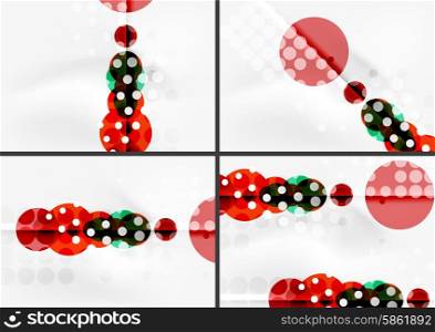 Set of circle shape design abstract backgrounds with light effects and decorations. Set of circle shape design abstract backgrounds with light effects and decorations. Banner advertising layouts - colorful templates and wallpapers