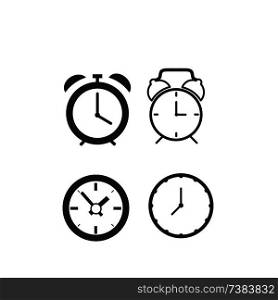 Set of clock flat icon