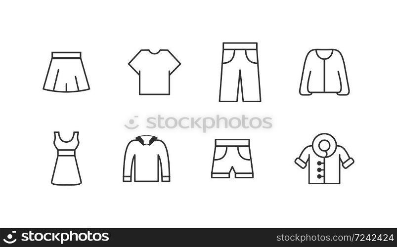 set of clothing icons for websites and apps. An empty polygon isolated on a white background