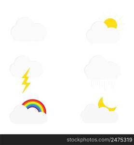 Set of Cloud and weather icon template vector design