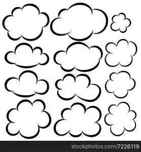 Set of cloud icons. Design elements for poster,card, banner, flyer. Vector illustration