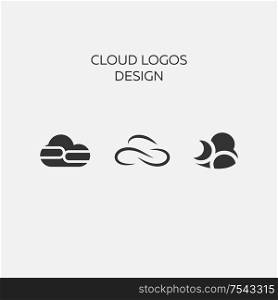 Set of cloud logo vector design template