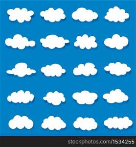 Set of Cloud Shape element icon and symbol Vector