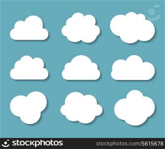 Set of Cloud Shaped Frames Vector Illustration.