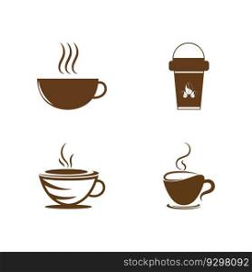 set of coffe cup  icon vector illustration template design