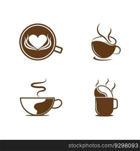 set of coffe cup  icon vector illustration template design