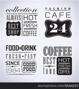 set of coffee, cafe label/Set of typographic elements/ illustration