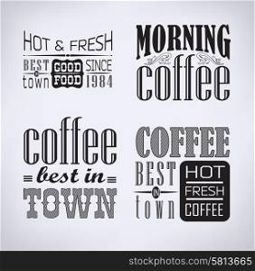 set of coffee , cafe labels /Set of typographic elements/ vector illustration