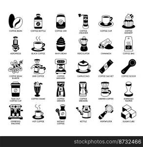 Set of Coffee thin line icons for any web and app project.