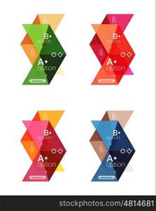 Set of color abstract arrow option infographic templates. Vector backgrounds for workflow layout, diagram, number options or web design
