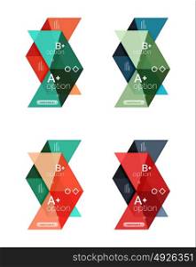 Set of color abstract arrow option infographic templates. Set of color abstract arrow option infographic templates. Vector backgrounds for workflow layout, diagram, number options or web design