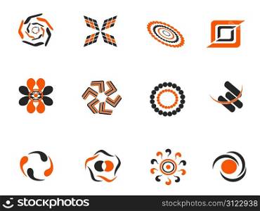set of color abstract design elements