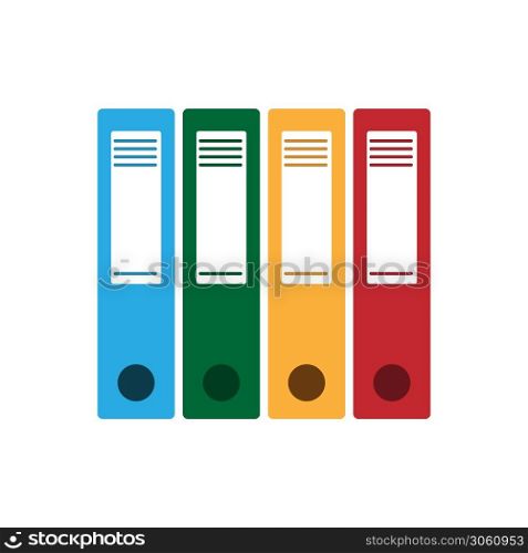 set of color folders for documents. Stock vector illustration isolated on a white background. Flat style