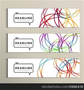 Set of color line banners for abstract design.. Set of color line banners for abstract design