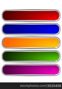 Set of color long buttons