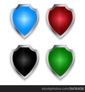 Set of color shields icons. Vector illustration. EPS 10. Stock image.. Set of color shields icons. Vector illustration. EPS 10.