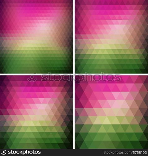 Set of color Vector Abstract retro triangle background