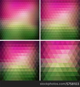 Set of color Vector Abstract retro triangle background