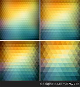 Set of color Vector Abstract retro triangle background . Abstract retro triangle background