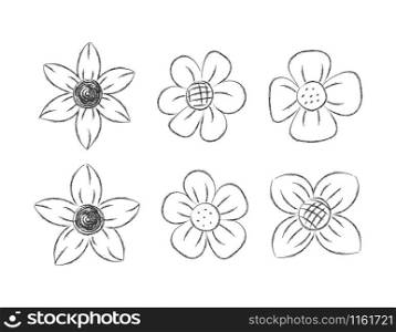 Set of color Vector pencil drawing in the style of doodles for greeting cards, posters, stickers, and seasonal design. Isolated on a white background.