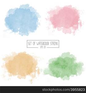 Set of color vector watercolor stains, eps10