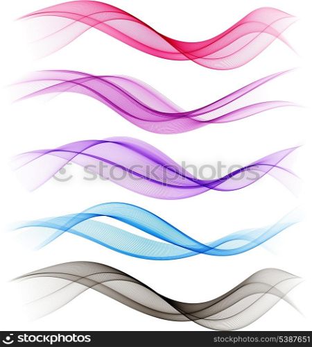 Set of color wave color wave
