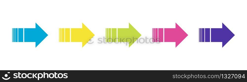 Set of colored arrows. Arrow isolated icon. Arrow vector icons. Arrow collection. EPS 10