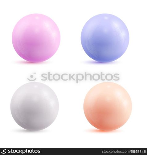 Set of colored atoms. Vector illustration.