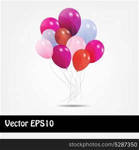 set of colored ballons, vector illustration. EPS 10
