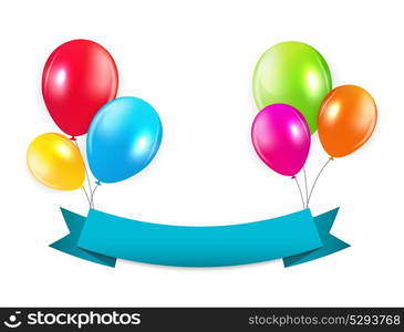 Set of Colored Balloons, Vector Illustration. EPS 10. Set of Colored Balloons, Vector Illustration.