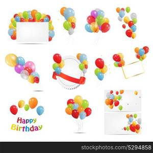 Set of Colored Balloons. Vector Illustration EPS10. Colored Balloons Set, Vector Illustration