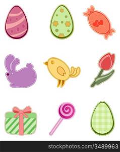 set of colored Easter icons