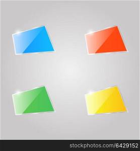 Set of colored glass banners.. Set of colored glass banners. Vector illustration .