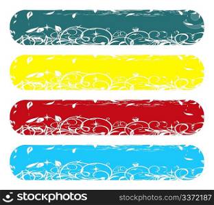 Set of colored grunge banners. vector