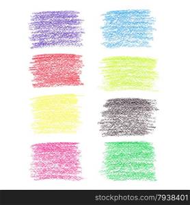 Set of colored pencil spots