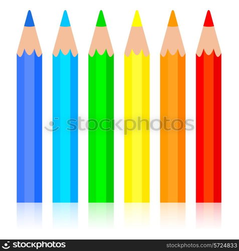 Set of colored pencil, vector illustration.