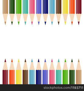 Set of colored pencils isolated on white background. Set of colored pencils on white background