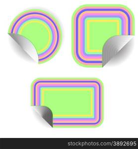 Set of Colored Stickers Isolated on White Background. Stickers