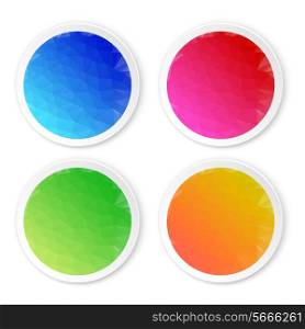 Set of colored stickers isolated on white background. Vector illustration.