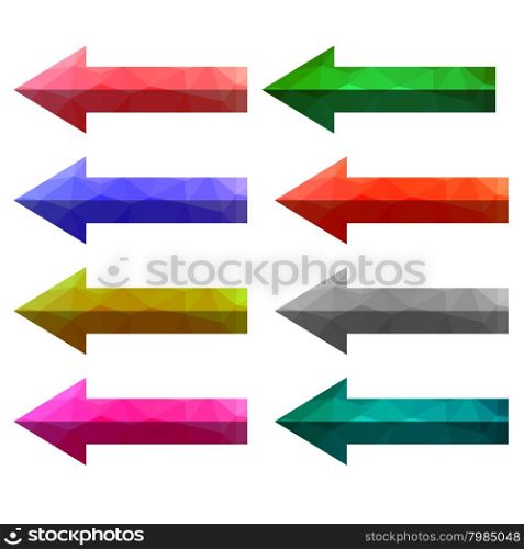 Set of Colorful Arrows. Set of Colorful Arrows Isolated on White Background. Colored Arrow Buttons
