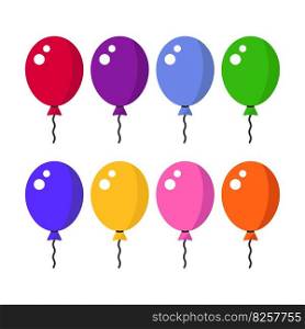 Set of colorful balloons, holiday symbol design.