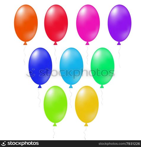 Set of Colorful Balloons Isolated on White Background.. Balloons