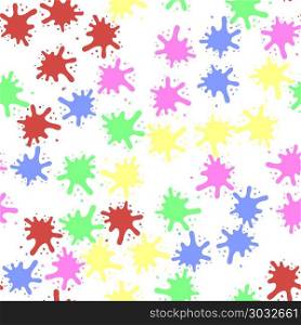 Set of Colorful Blobs. Colorful Blobs Seamless Pattern Isolated on White Background