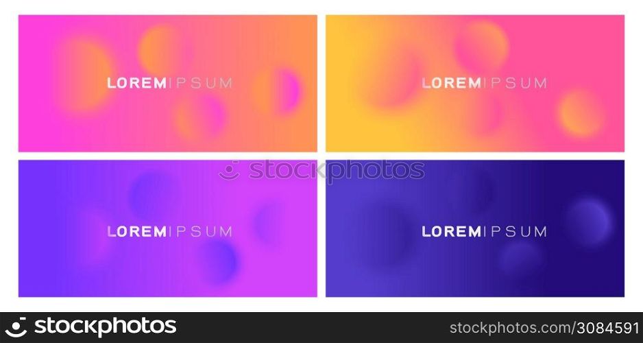 Set of colorful blur gradient on background Trendy background for business or technology presentation. vector illustration