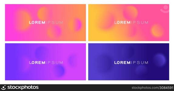 Set of colorful blur gradient on background Trendy background for business or technology presentation. vector illustration