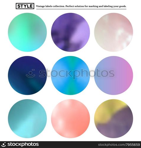 Set of colorful blurred round spots for your labels