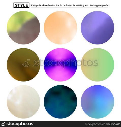 Set of colorful blurred round spots for your labels