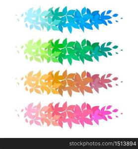 Set of colorful branch of leaves. The object is separate from the background. Vector flat element for invitation cards, greeting cards and your design. Set of colorful branch of leaves. The object is separate from the background.