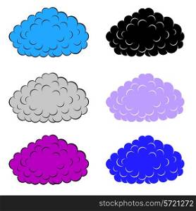 Set of colorful clouds, vector illustration
