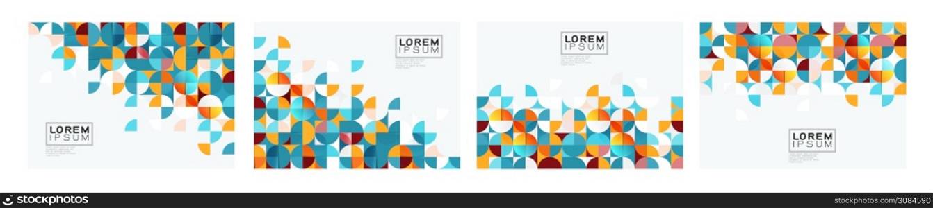 Set of colorful geometric pattern concept on white background with space. Modern background for business or corporate presentation. vector illustration